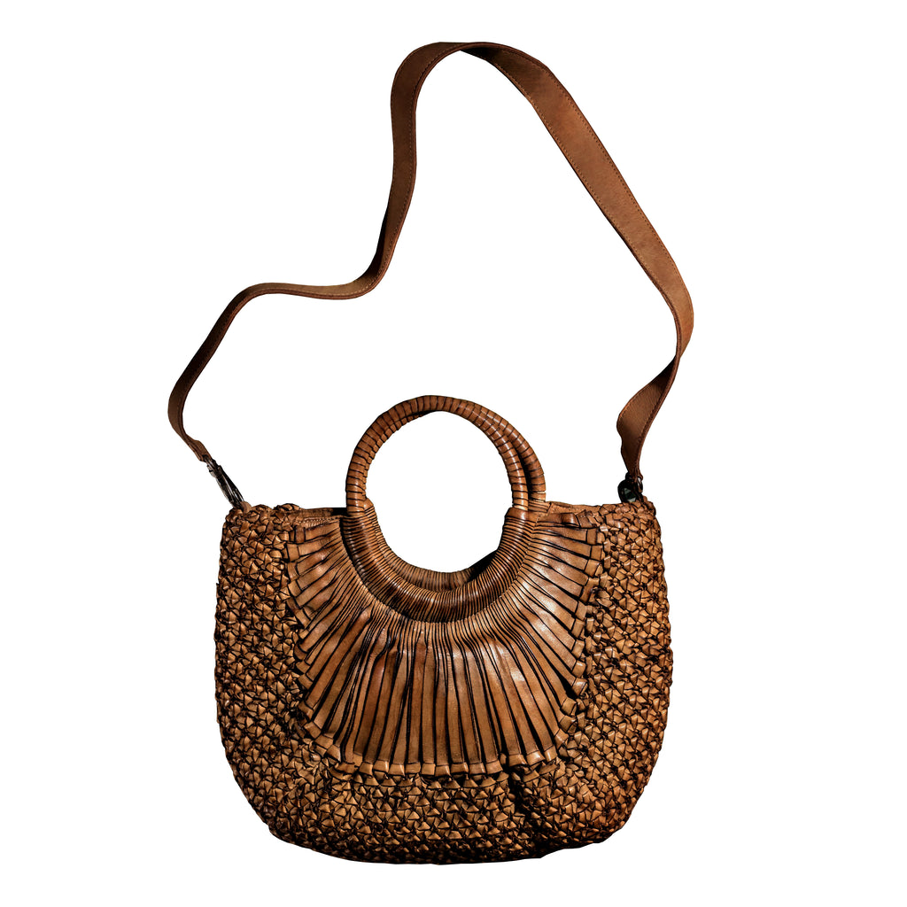 Woven Leather "Kenia" Small Satchel by Federico Nardini