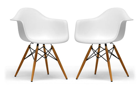 White Pascal White Shell Chairs Set/2