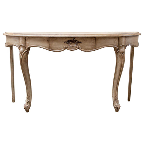 Vintage French Demilune Console Table