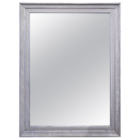 Floor Mirror Crafted from Antique French Frame in Greige and Silver Gilt Finish