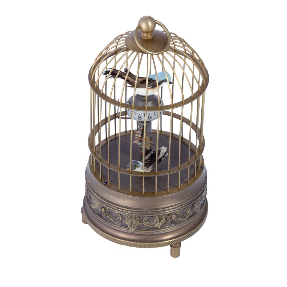 Vintage Moving Double Birdcage Clock