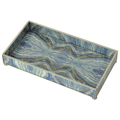 Blue Quartz Nickel & Glass Tray