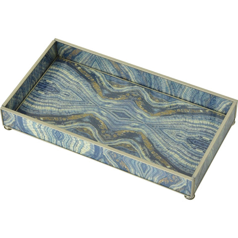 Blue Quartz Nickel & Glass Tray