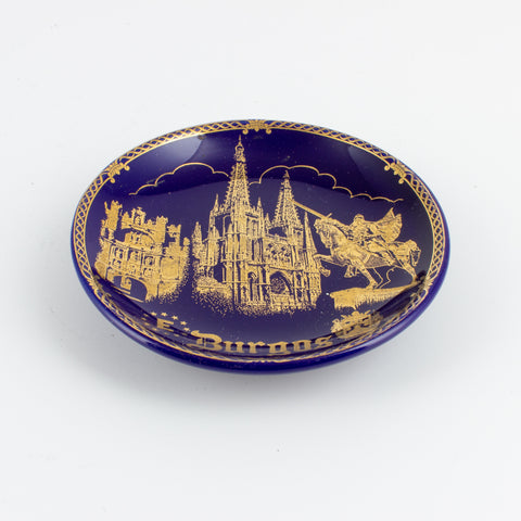 Vintage Blue & Gold Burgos Cathedral Ceramic Dish found in Spain