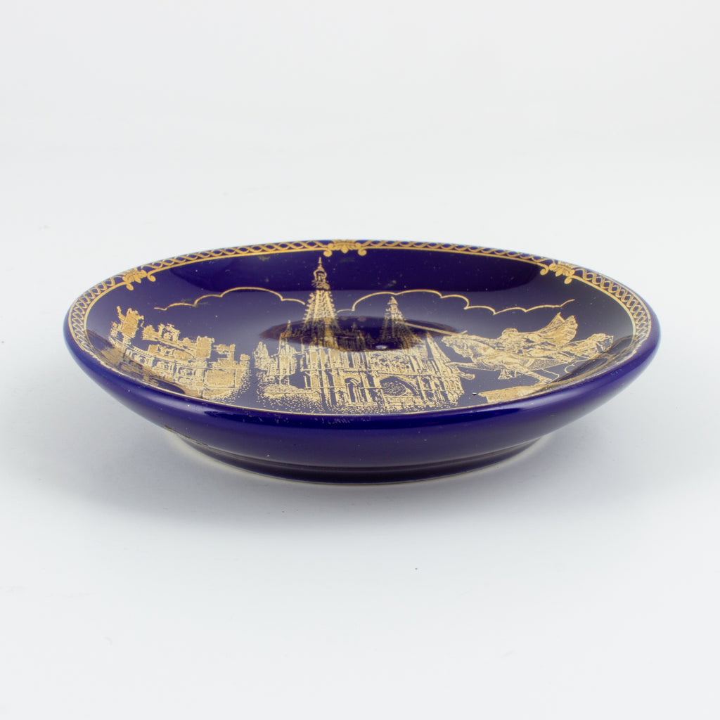 Vintage Blue & Gold Burgos Cathedral Ceramic Dish found in Spain