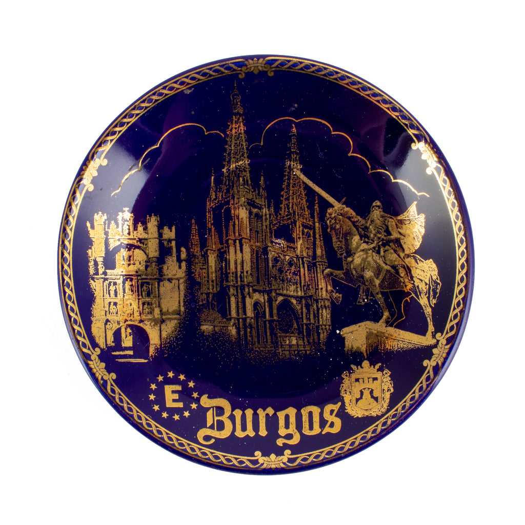 Vintage Blue & Gold Burgos Cathedral Ceramic Dish found in Spain
