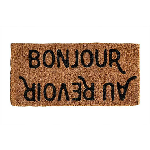 Bonjour! Au Revoir! Coir Doormat