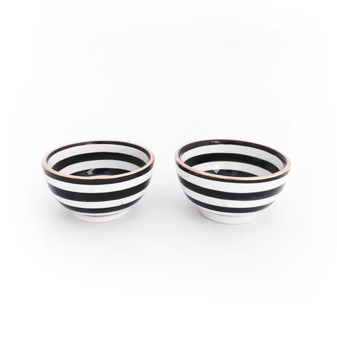 Handmade Moroccan Ceramic Condiment Bowls - Set of Two (More Colors Available)