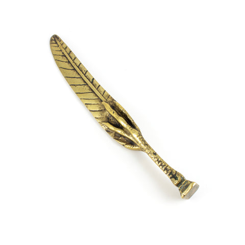 Vintage French Brass Feather & Claw Letter Opener