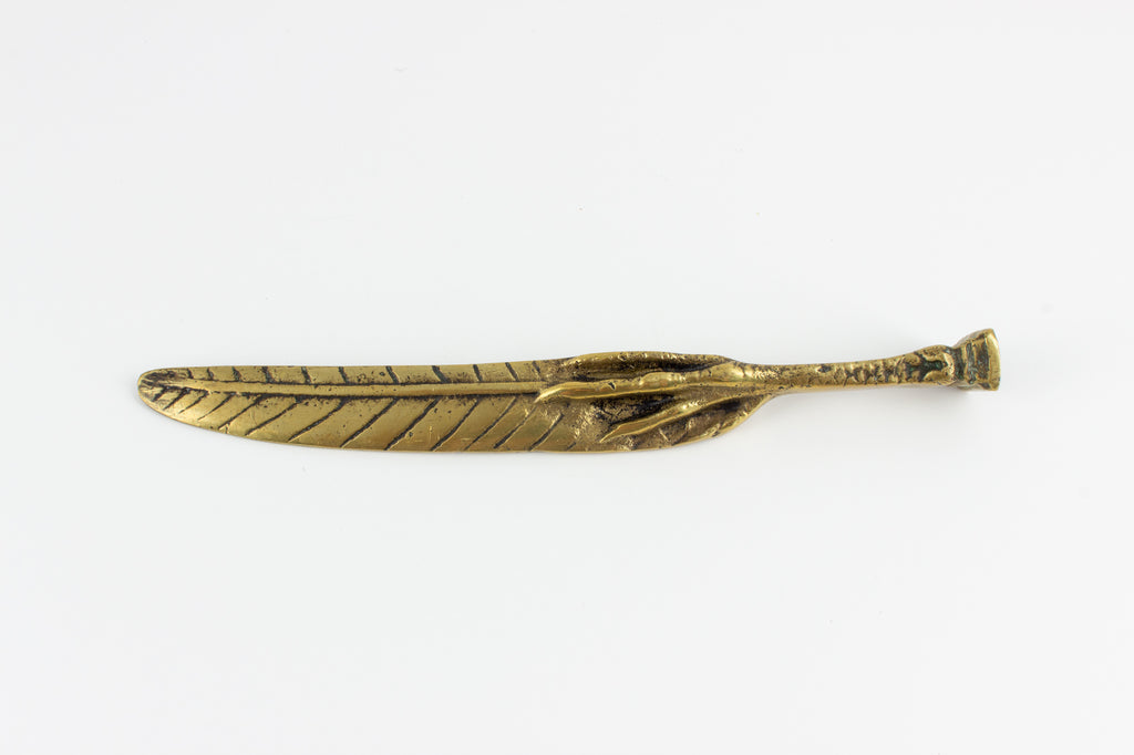 Vintage French Brass Feather & Claw Letter Opener