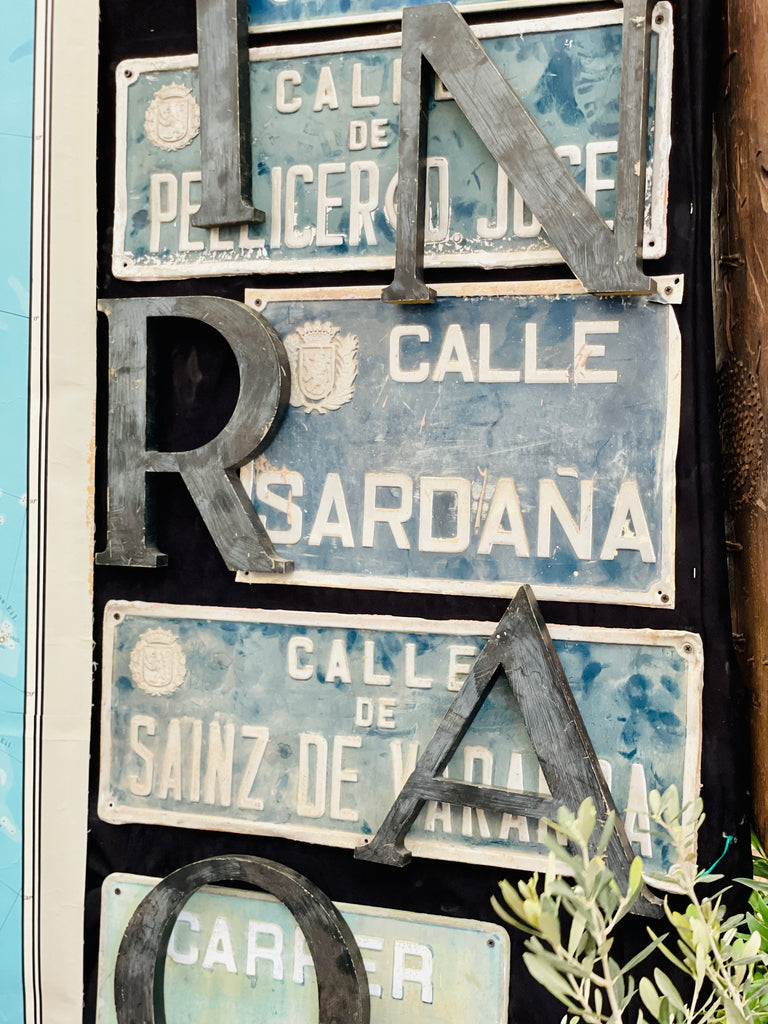 Antique French 12" Tall Cast Iron Letters | More Options Available
