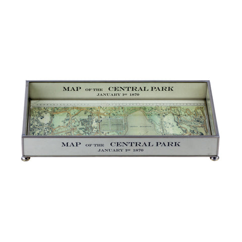 Central Park Map Glass Tray