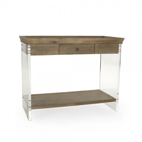 Charmain Wood and Acrylic Console