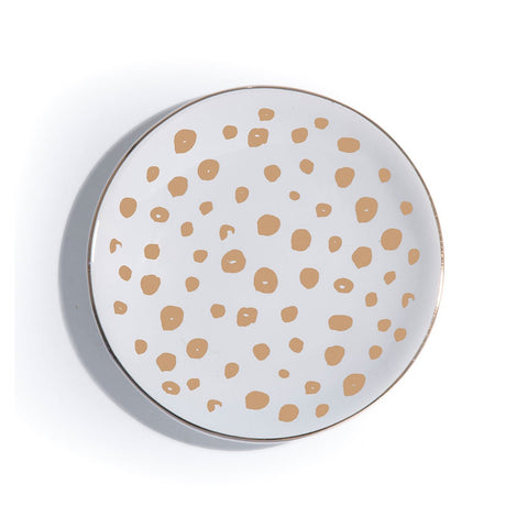 Round Ceramic & Gold Cheetah Trinket Dish