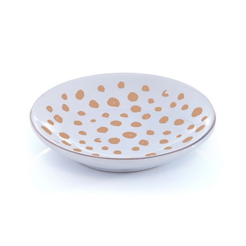 Round Ceramic & Gold Cheetah Trinket Dish