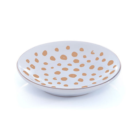 Round Ceramic & Gold Cheetah Trinket Dish