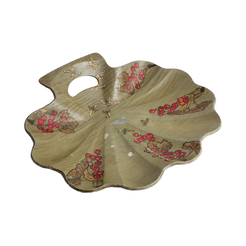 Vintage French Chinoiserie Shell Tray with Bee Detail