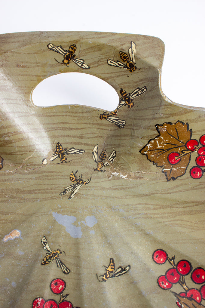Vintage French Chinoiserie Shell Tray with Bee Detail