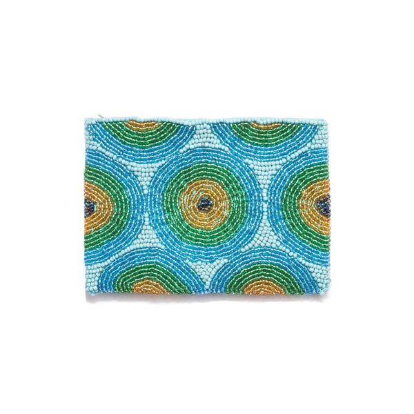 Beaded Coin Purse from Bali - Peacock Blue