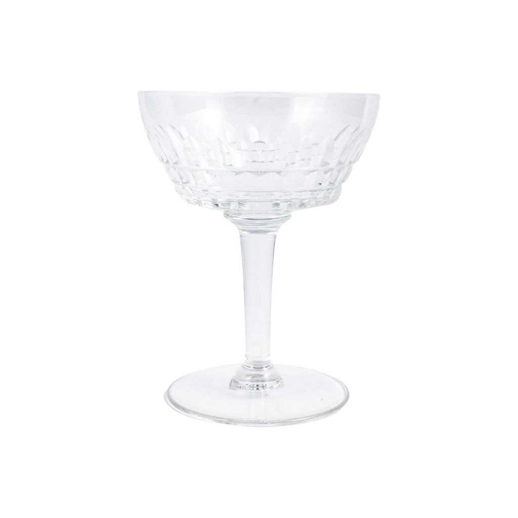 Set of 10 Antique French Cut Crystal Champagne Coupes