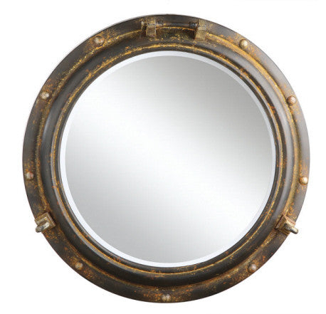 Rustic Porthole Mirror