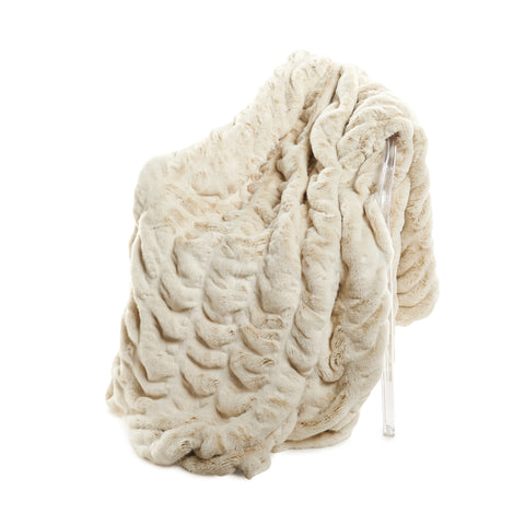 Ivory Mink Faux Fur Throw