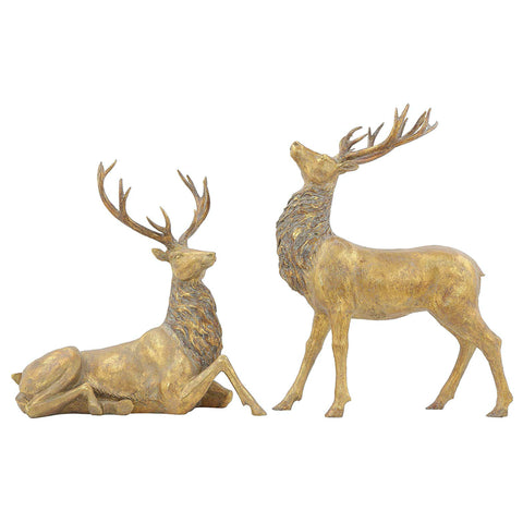 Deer Figures in Gold Shimmer Finish