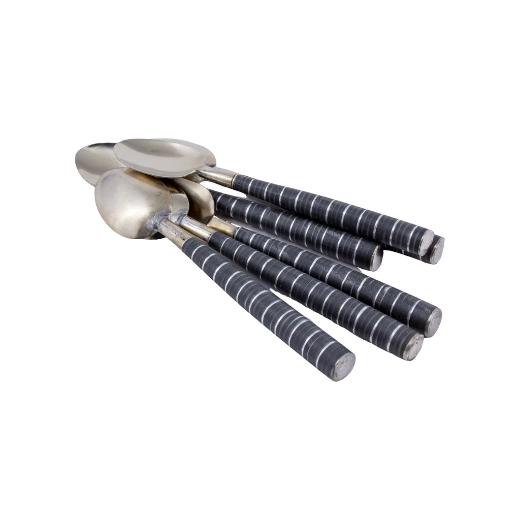 Moroccan Striped Demitasse Spoons | Set of 6 - Two Colors