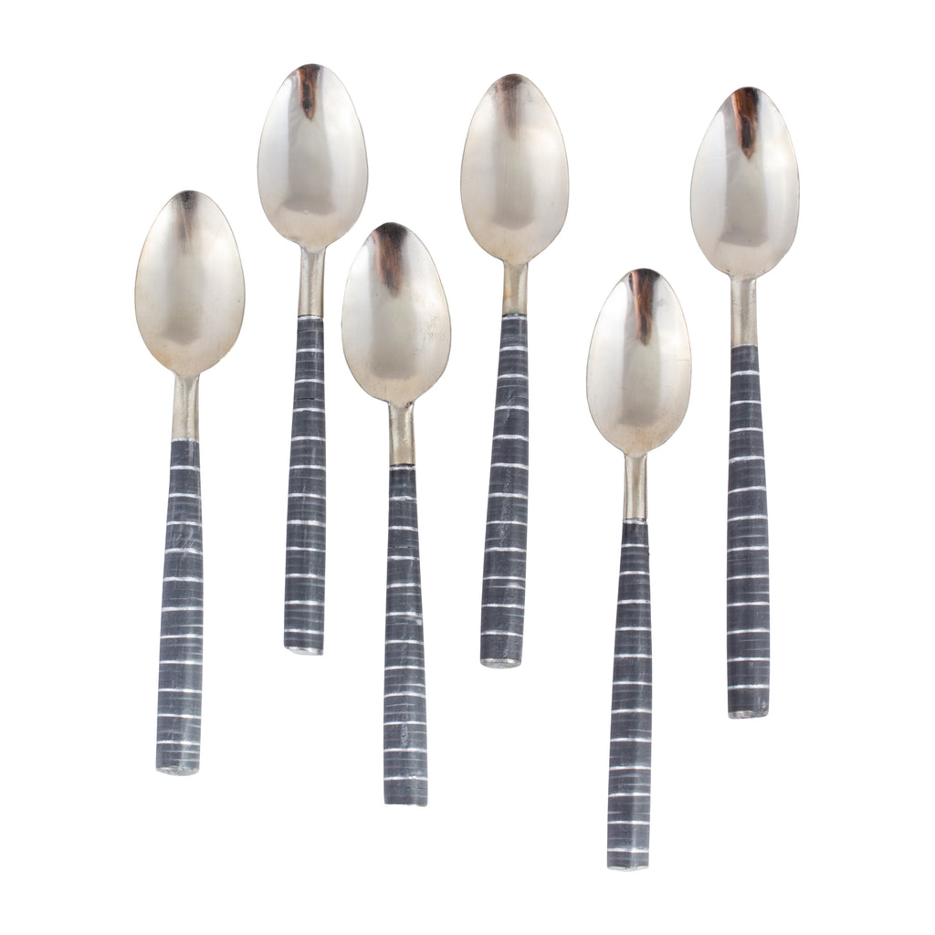 Moroccan Striped Demitasse Spoons | Set of 6 - Two Colors