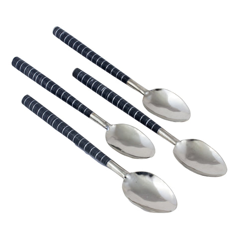 Moroccan Striped Dessert Spoons | Set of 4 - Two Colors
