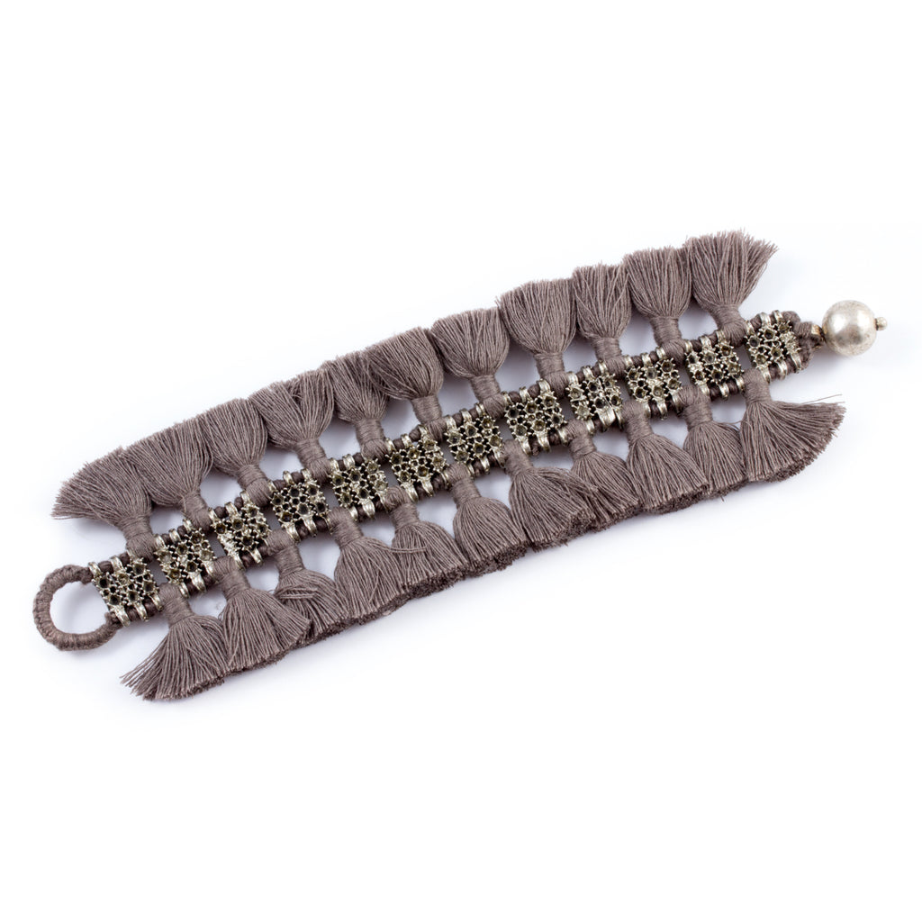 Double Charming Bracelet in Taupe - Handmade in Egypt