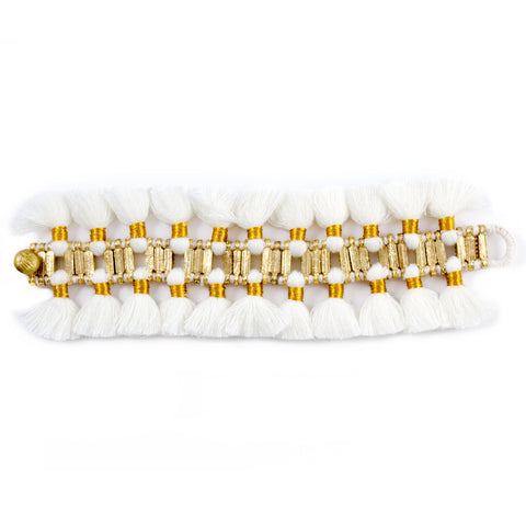 Double Charming Bracelet in White - Handmade in Egypt