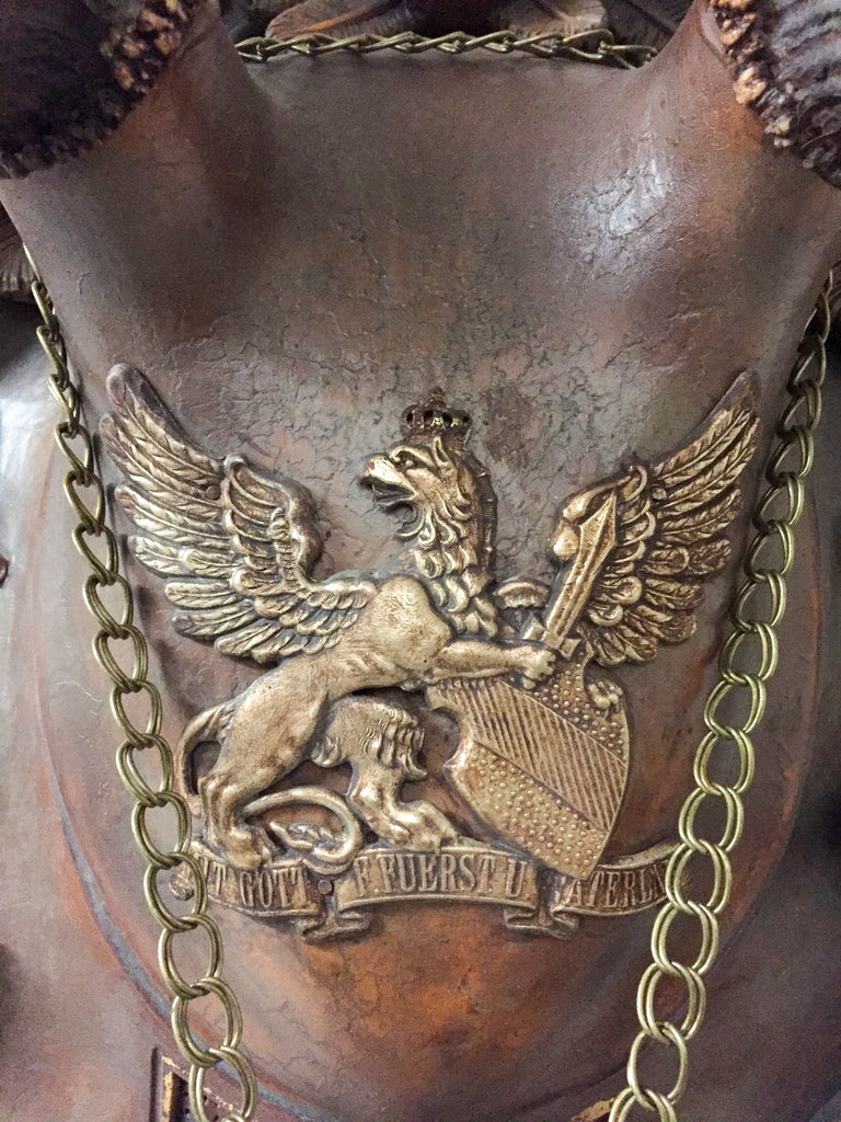 Antique Habsburg Fallow Trophy on Hand Carved Black Forest Plaque