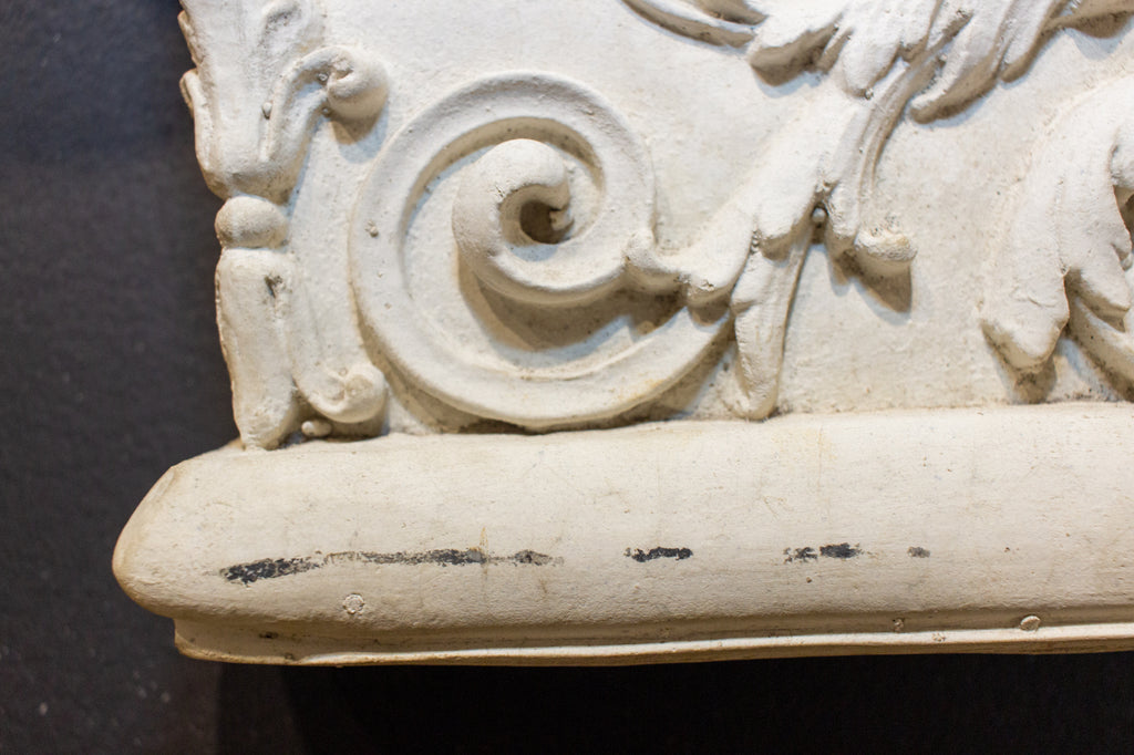 Vintage Cast Stone Corinthian Pillar Fragment Wall Plaque