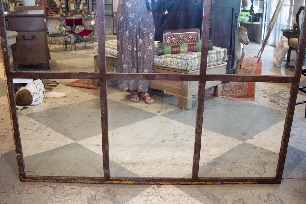 Oversized Vintage 1930s French Industrial Mirrors Made from Converted Windows
