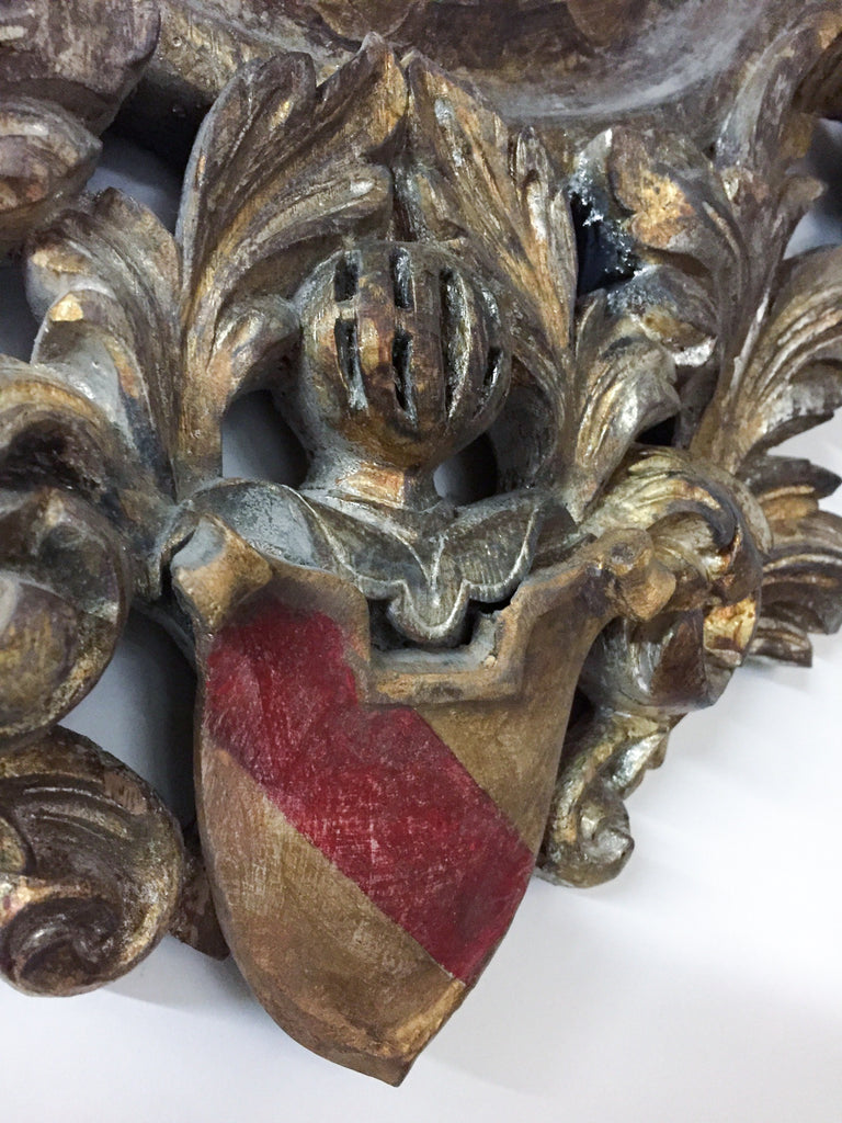 Antique Red Stag Trophy of The Grand Dukes of Baden on Ornate Gilt Plaque