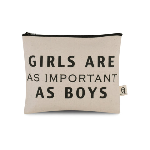 Girls are as Important as Boys Canvas Printed Pouch