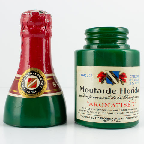 Vintage Glass "Moutarde Florida" Mustard Bottle