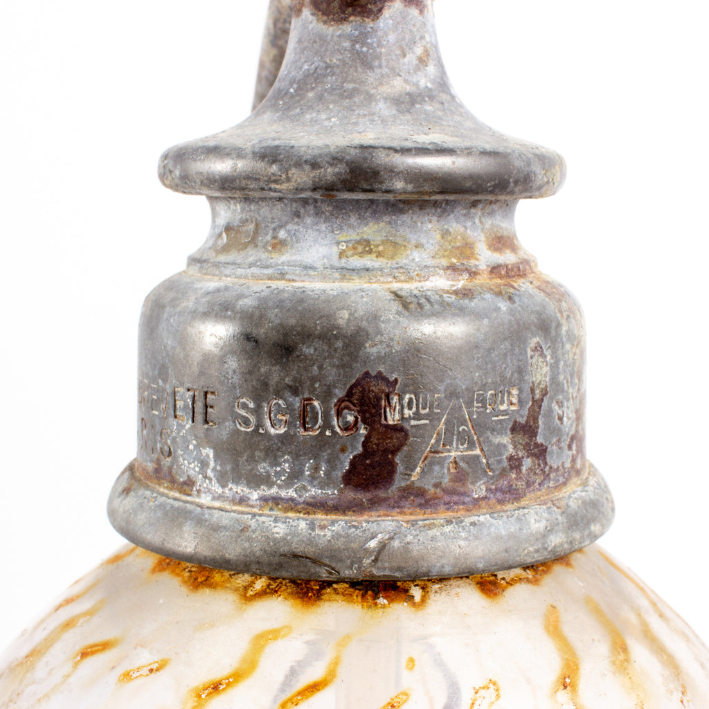 Rare 19th c French Glass Double Syphon Seltzer Bottle