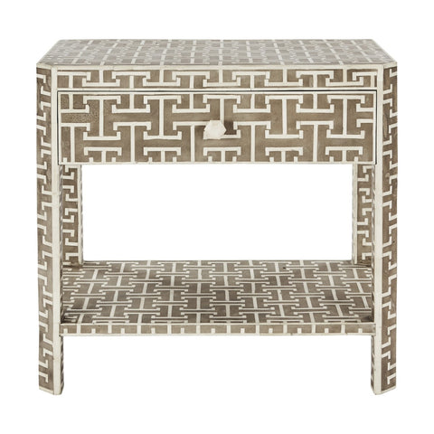 Hermes Inlaid Bone Side Table