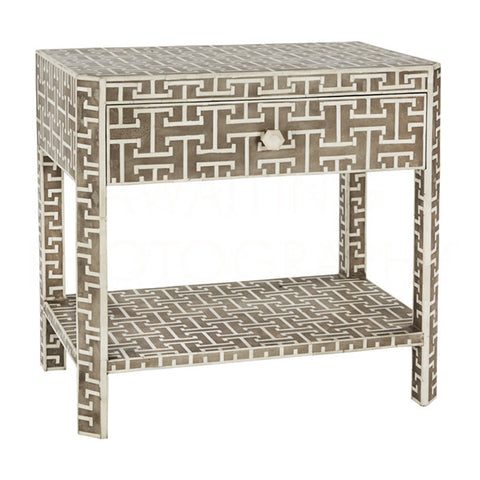 Hermes Inlaid Bone Side Table