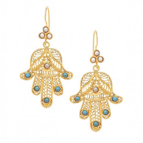 Turkish Delights Earrings: Large Hamsa Earrings from Istanbul