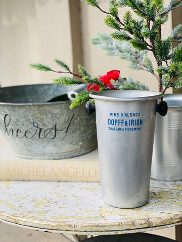 Vintage French Metal Ice Bucket | Dopff & Irion Label