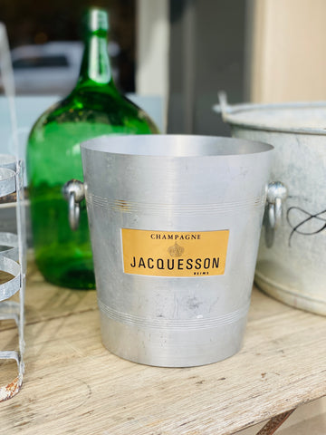 Vintage French Metal Ice Bucket | Jacquesson Label