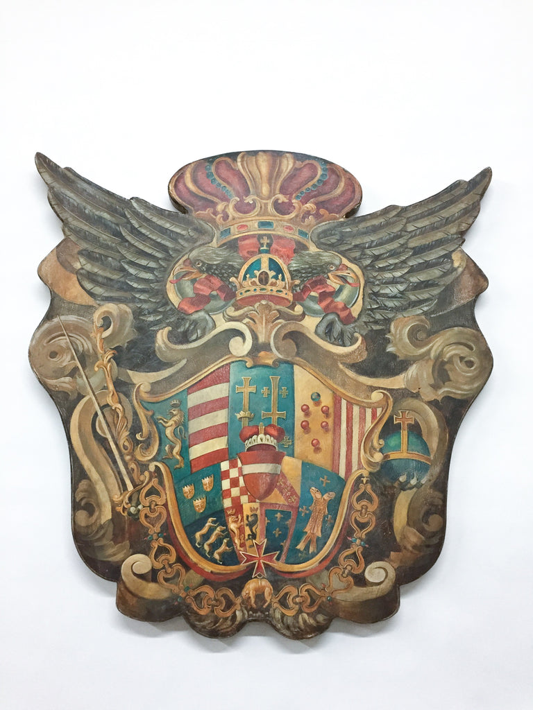 Handmade Baronial Crest Plaque on Solid Wood | Habsburg-Lorraine Dynasty