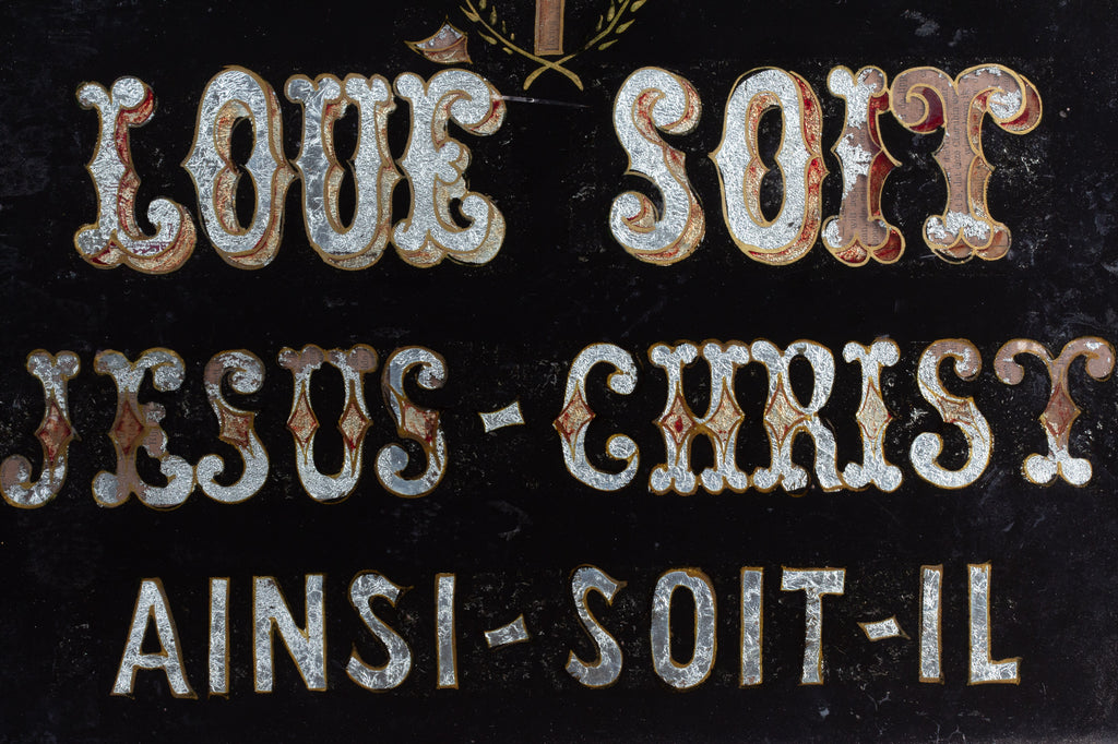 Antique French Glass Sign