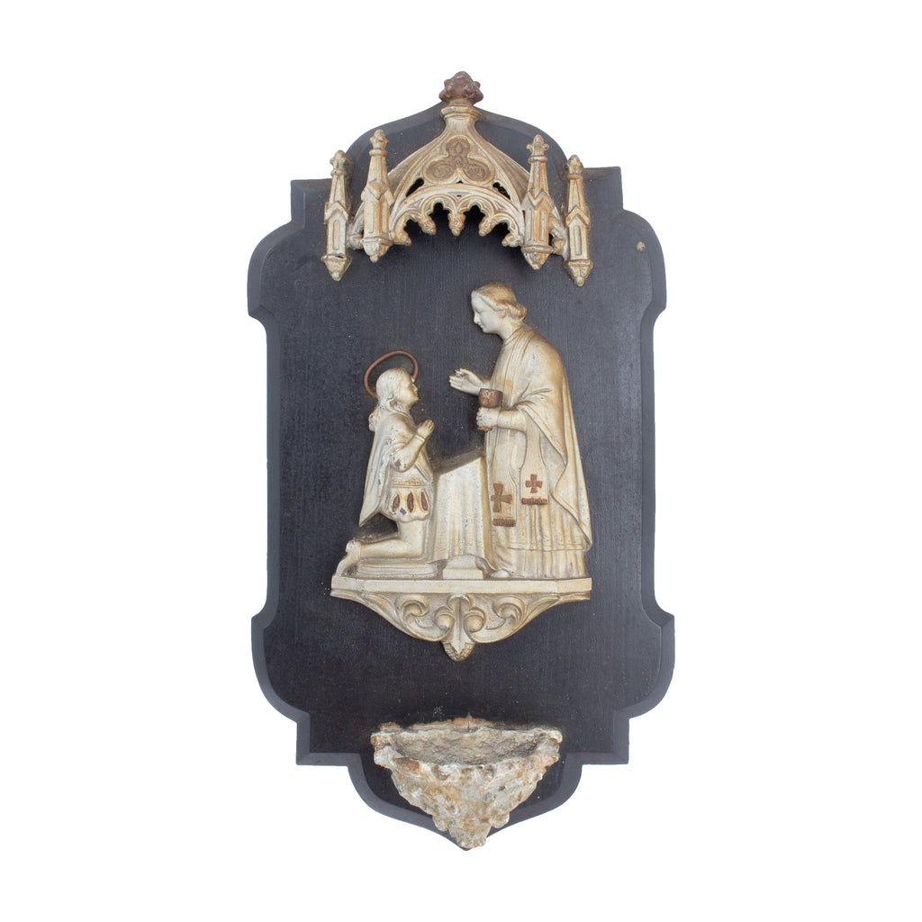Antique French Holy Water Font Plaque