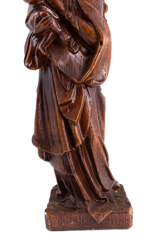 Vintage 1920s Belgian Earthenware Holy Mother Statue
