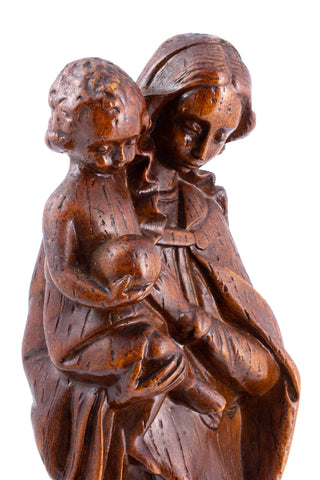 Vintage 1920s Belgian Earthenware Holy Mother Statue