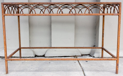 Pair of Antique French Iron & Glass Bar Tables from a Parisian Flower Shop